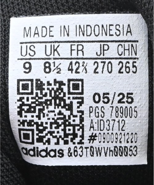 adidas（アディダス）スニーカー 黒 サイズ:27cm メンズ/2200691972084