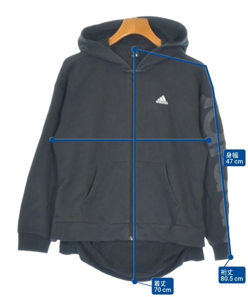 adidas（アディダス）パーカー 黒 サイズ:-(L位) レディース/2200694774289