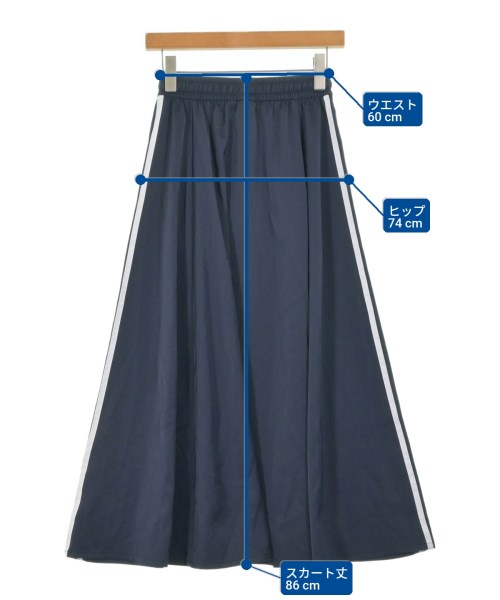 adidas（アディダス）ロング・マキシ丈スカート 紺 サイズ:S レディース/2200657949044