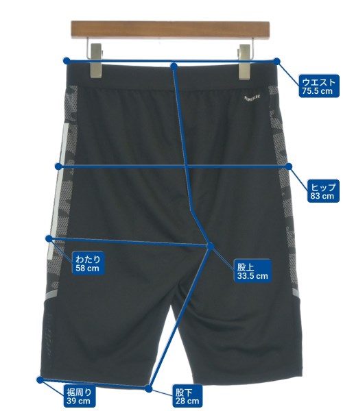 adidas（アディダス）ショートパンツ 黒 サイズ:XL メンズ/2200636883406