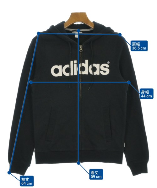 adidas（アディダス）パーカー 黒 サイズ:M レディース/2200650195028
