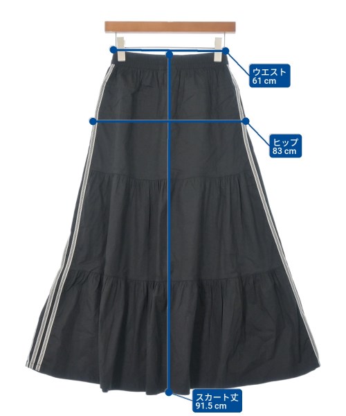 adidas（アディダス）ロング・マキシ丈スカート 黒 サイズ:L レディース/2200670318087