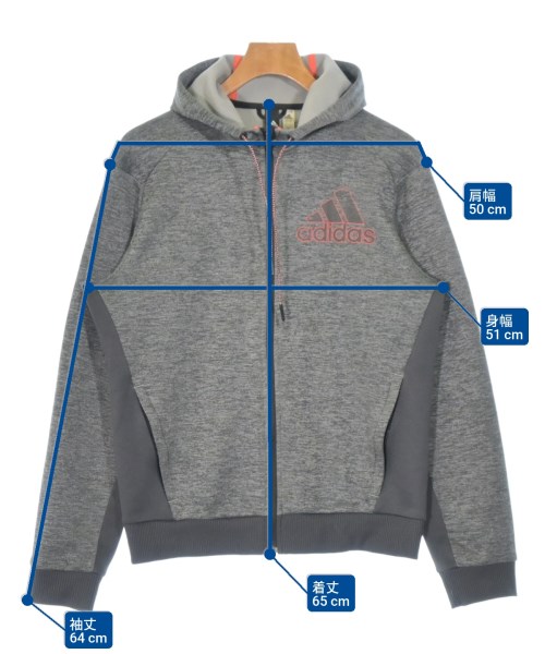 adidas（アディダス）パーカー グレー サイズ:L メンズ/2200668137041