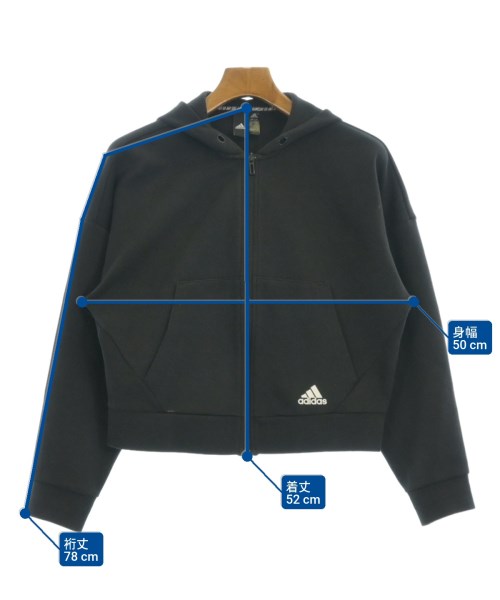 adidas（アディダス）パーカー 黒 サイズ:M レディース/2200686182023
