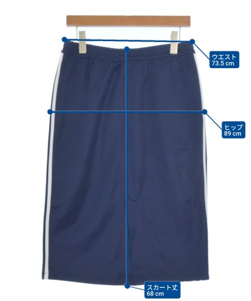 adidas（アディダス）ひざ丈スカート 紺 サイズ:M レディース/2200684236070