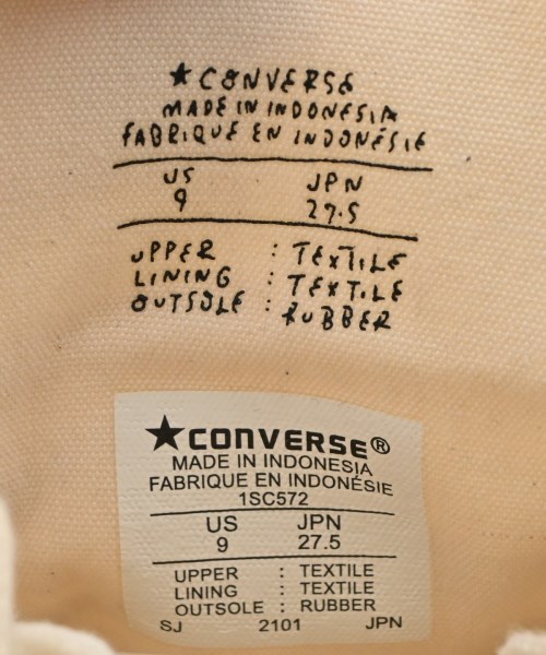 CONVERSE（コンバース）スニーカー 白 サイズ:27.5cm メンズ/2200710337016