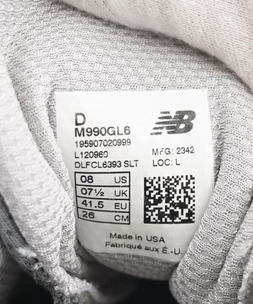 New Balance（ニューバランス）スニーカー グレー サイズ:26cm メンズ/2200508975079