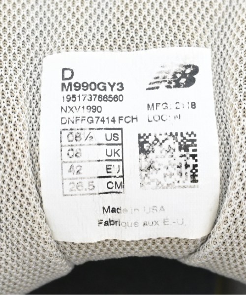 New Balance（ニューバランス）スニーカー グレー サイズ:26.5cm メンズ/2200488505013