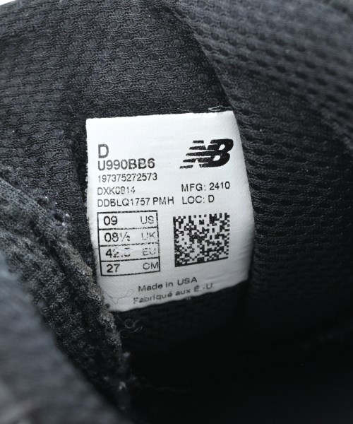 New Balance（ニューバランス）スニーカー 黒 サイズ:27cm メンズ/2200628884015