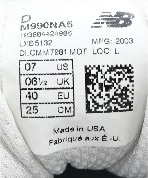 New Balance（ニューバランス）スニーカー グレー サイズ:25cm メンズ/2200641150180