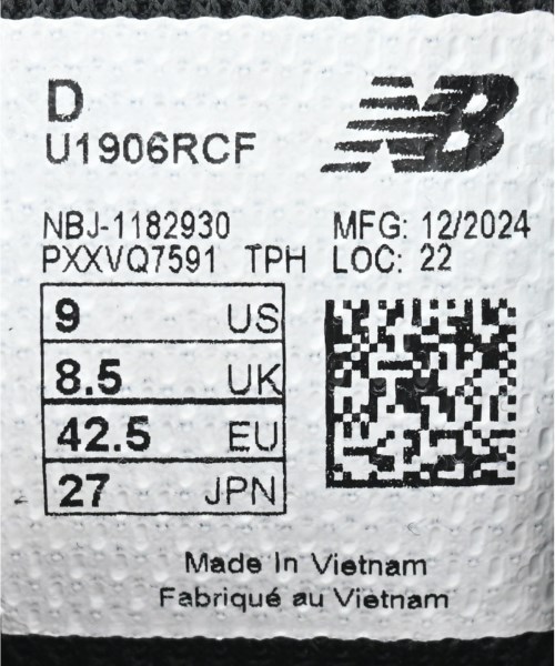 New Balance（ニューバランス）スニーカー 黒 サイズ:27cm メンズ/2200643601093