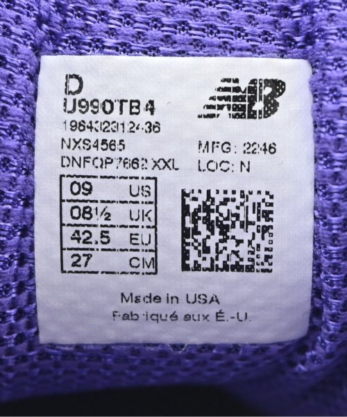 New Balance（ニューバランス）スニーカー 紫 サイズ:27cm メンズ/2200681885127