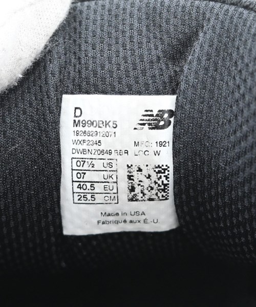 New Balance（ニューバランス）スニーカー 黒 サイズ:25.5cm メンズ/2200710999108