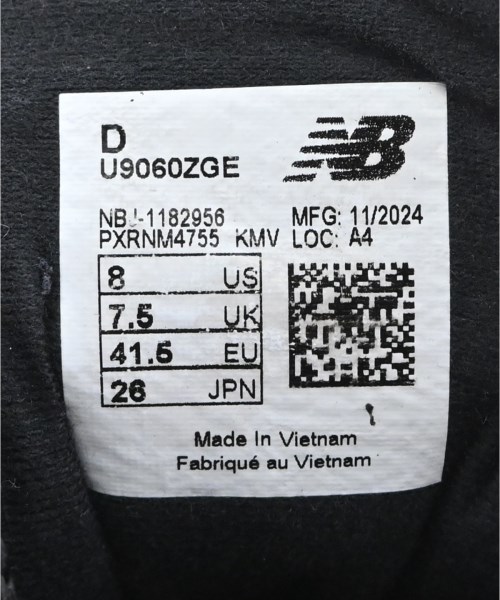 New Balance（ニューバランス）スニーカー 黒 サイズ:26cm メンズ/2200699858069