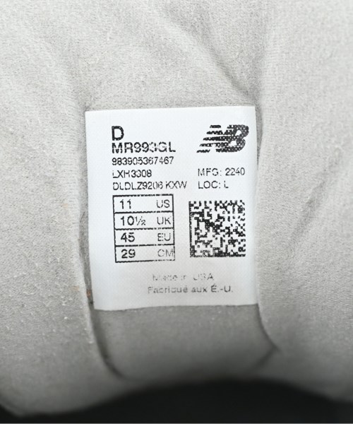 New Balance（ニューバランス）スニーカー グレー サイズ:29cm メンズ/2200666822048