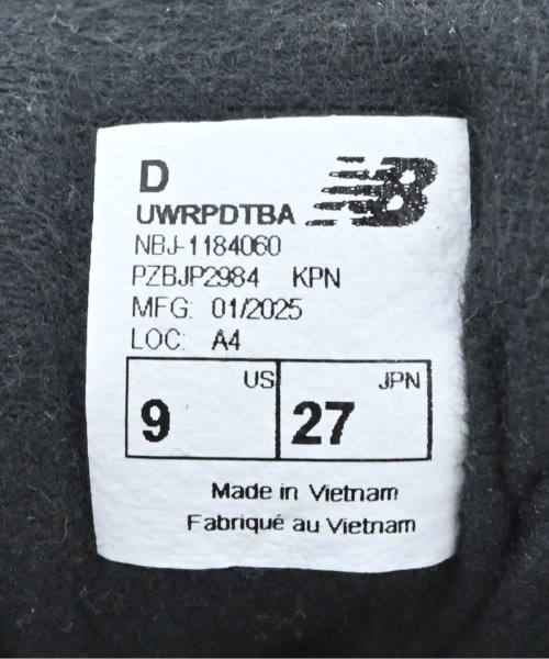 New Balance（ニューバランス）スニーカー 黒 サイズ:27cm メンズ/2200667732179