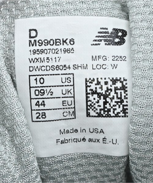 New Balance（ニューバランス）スニーカー 黒 サイズ:28cm メンズ/2200668050043