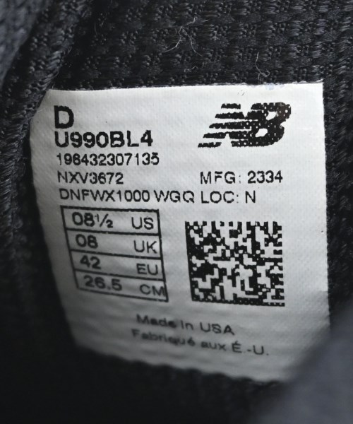 New Balance（ニューバランス）スニーカー 黒 サイズ:26.5cm メンズ/2200716273363