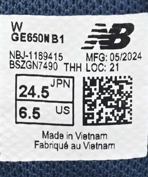 New Balance（ニューバランス）スニーカー 紺 サイズ:24.5cm レディース/2200686238027