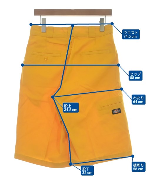 Dickies（ディッキーズ）クロップドパンツ 黄 サイズ:30(XL位) レディース/2200649292028