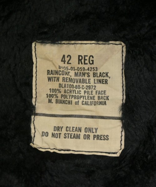 MILITARY（ミリタリー）ステンカラーコート 黒 サイズ:42(M位) メンズ/2200639447148