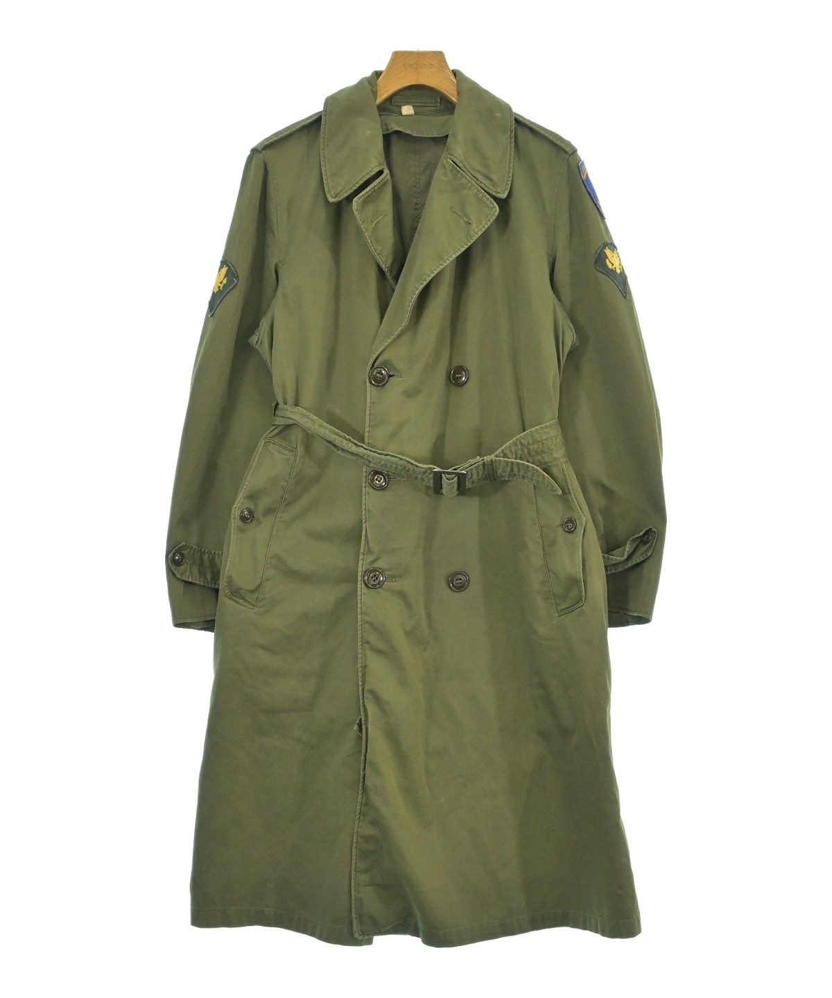 【セール中】米国製  ポリスエード トレンチコート ヴィンテージ カーキ MILITARY（ミリタリー）トレンチコート カーキ サイズ:S メンズ