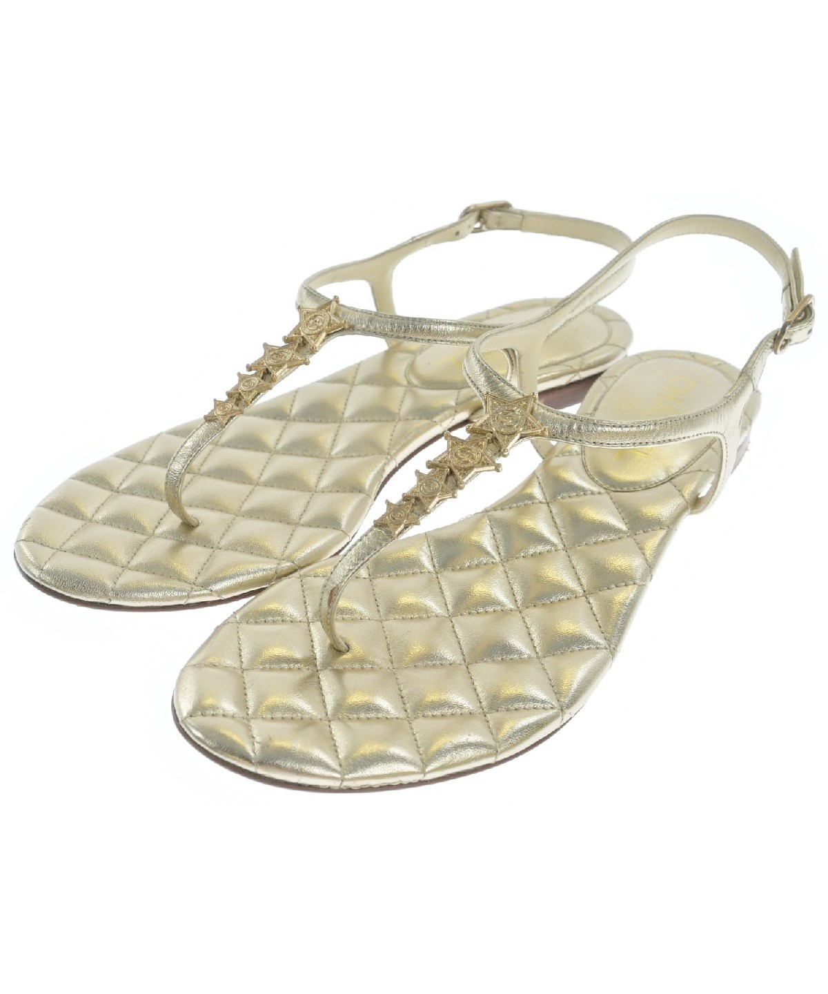CHANEL（シャネル）サンダル ゴールド サイズ:EU39(25.5cm位