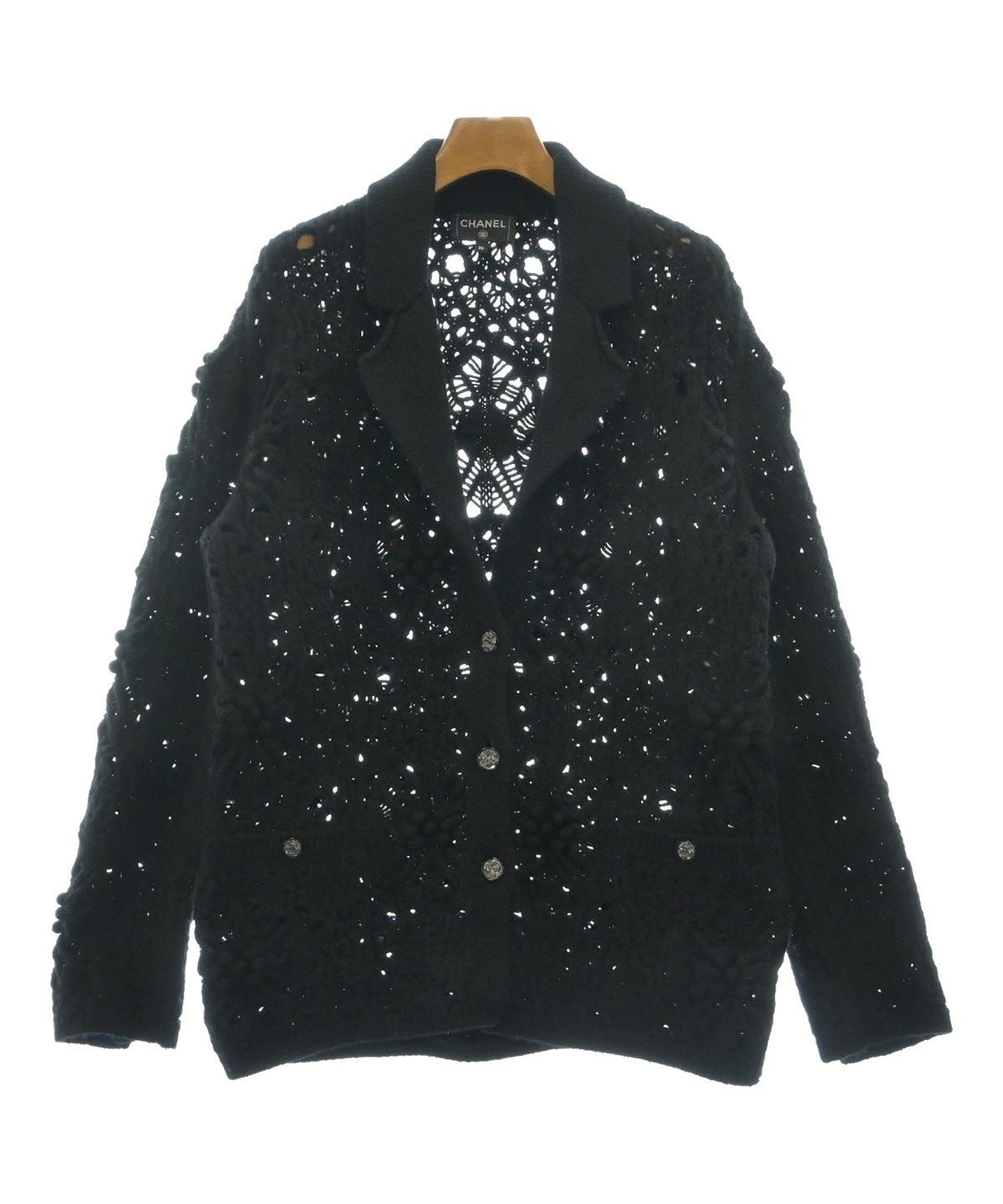 CHANEL（シャネル）カーディガン 黒 サイズ:36(XS位) レディース