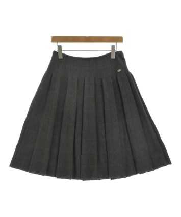 ホ*様 CHANEL スカート ひざ丈 シルバーグレー シルク 34 フランス製 シャネル ボーダースカート 01P P17237 ウール67％ シルク33