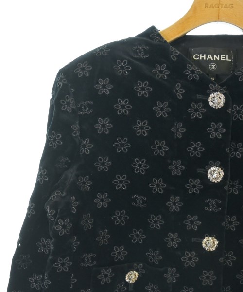 CHANEL（シャネル）ノーカラージャケット 黒 サイズ:40(M位) レディース/2200641825033