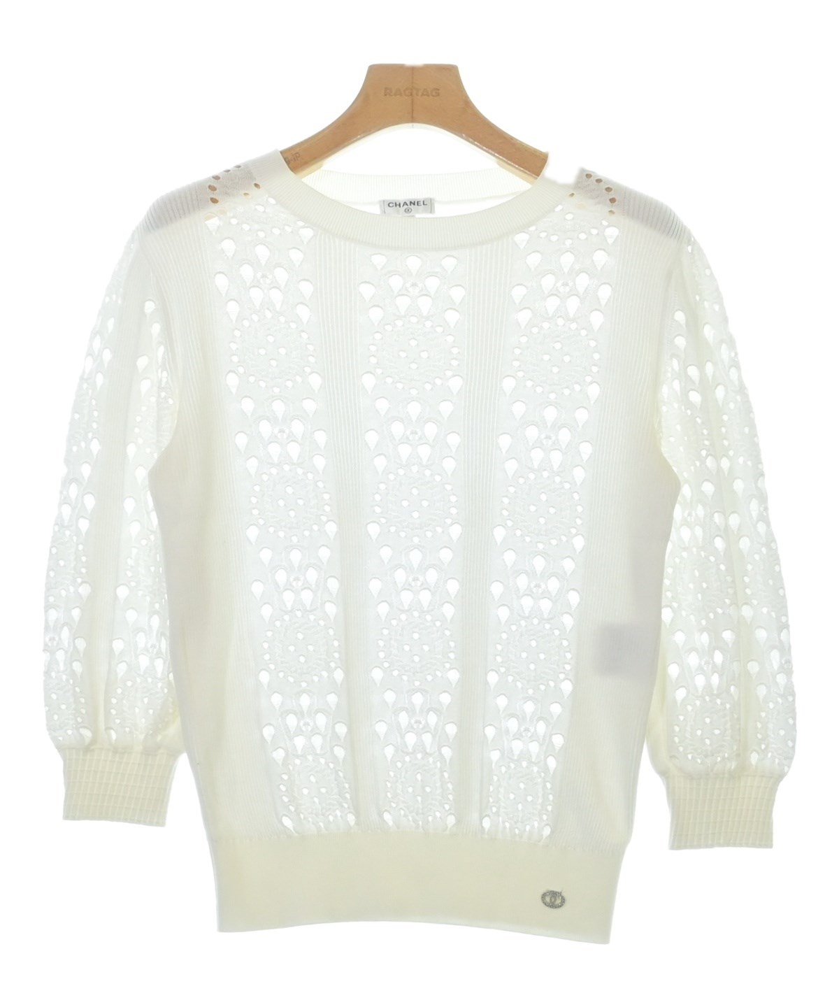 シャネル　オフホワイトニット CHANEL（シャネル）ニット・セーター 白 サイズ:36(XS位) レディース
