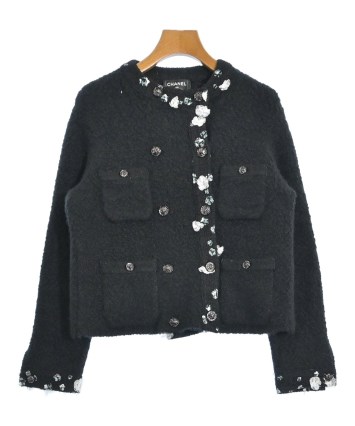 CHANEL（シャネル）ノーカラージャケット 黒 サイズ:36(XS位
