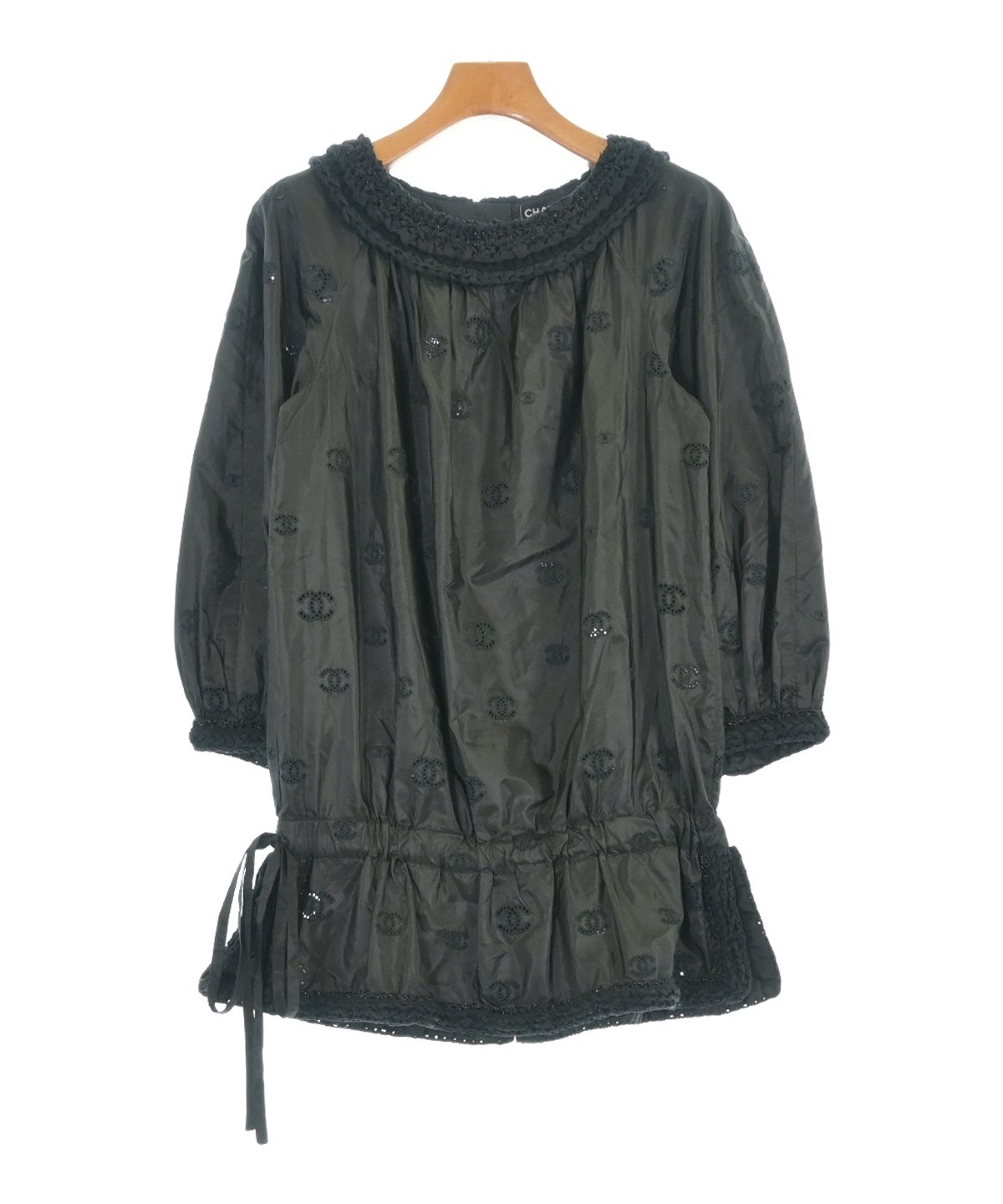 CHANEL シャネル P55115 シースルー カメリアブローチ ブラウス シースルーブラウス ブラウス ブラック レディース【中古】 30932-23273-2-4.jpg