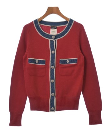 CHANEL（シャネル）カーディガン 赤 サイズ:34(XXS位) レディース