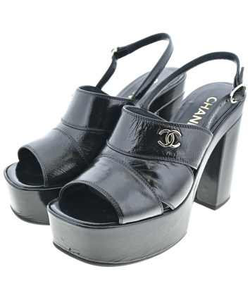 CHANEL（シャネル）サンダル 黒 サイズ:37 2/1(24cm位) レディース