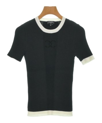 本物 ランウェイ シャネル カッティング リブニット セーター 黒 CHANEL（シャネル）ニット・セーター 黒 サイズ:36(XS位