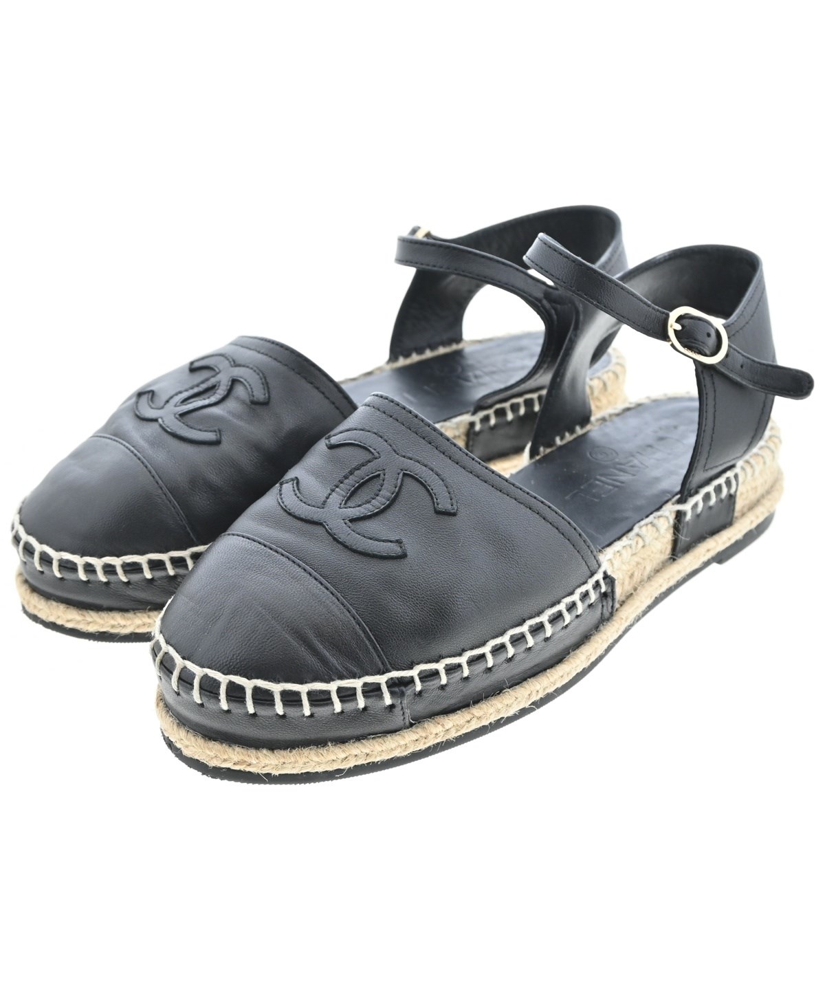 CHANEL（シャネル）エスパドリーユ 黒 サイズ:EU35(21.5cm位