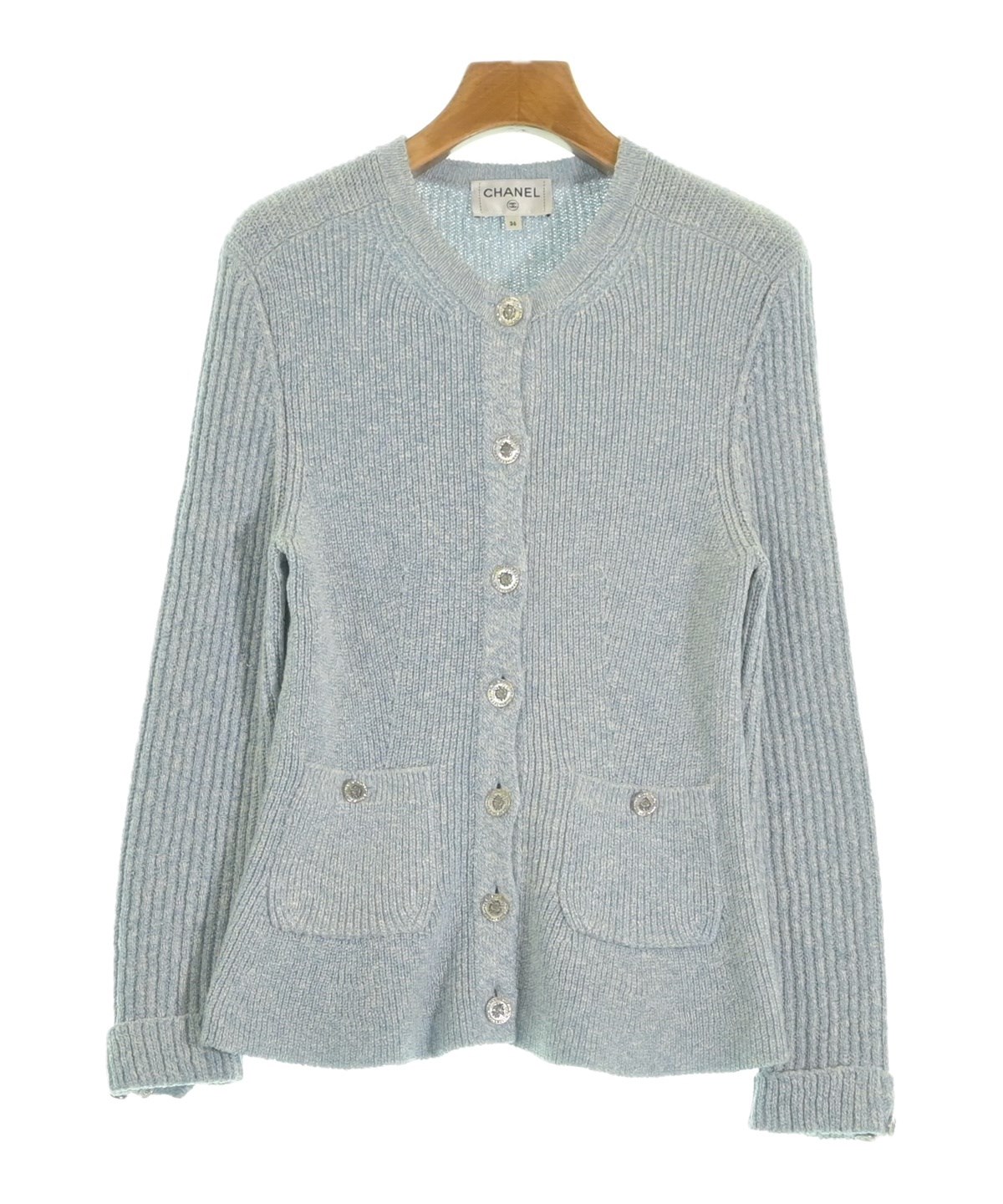 CHANEL（シャネル）カーディガン 青 サイズ:36(XS位) レディース