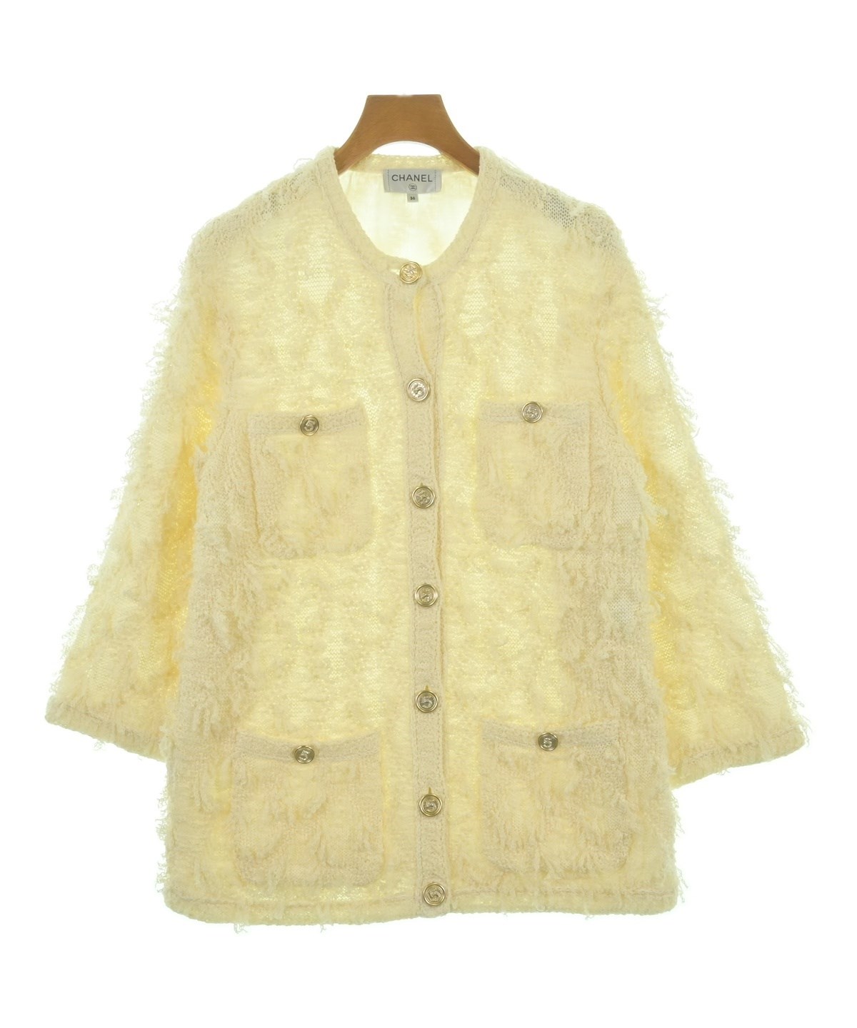 CHANEL（シャネル）ノーカラージャケット 白 サイズ:36(XS位