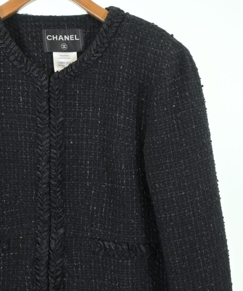 CHANEL（シャネル）ノーカラージャケット 黒 サイズ:48(XXL位) レディース/2200609803011