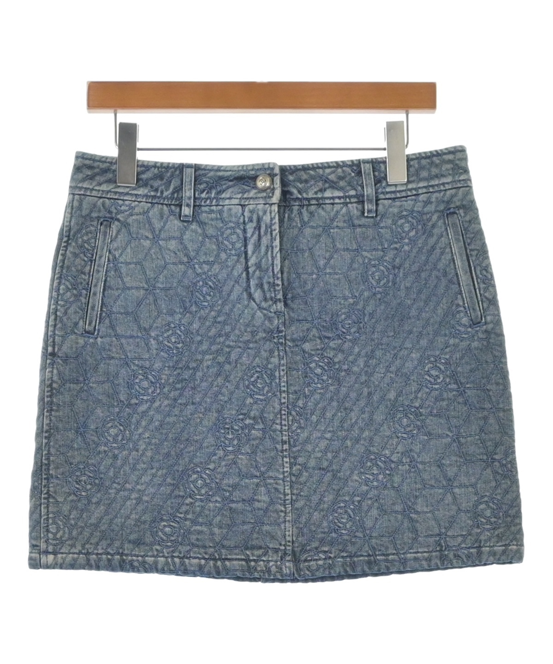 CHANEL（シャネル）ミニスカート 紺 サイズ:40(M位) レディース