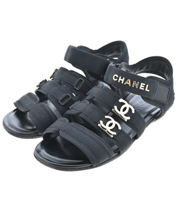 CHANEL（シャネル）サンダル 黒 サイズ:EU37(23.5cm位) レディース