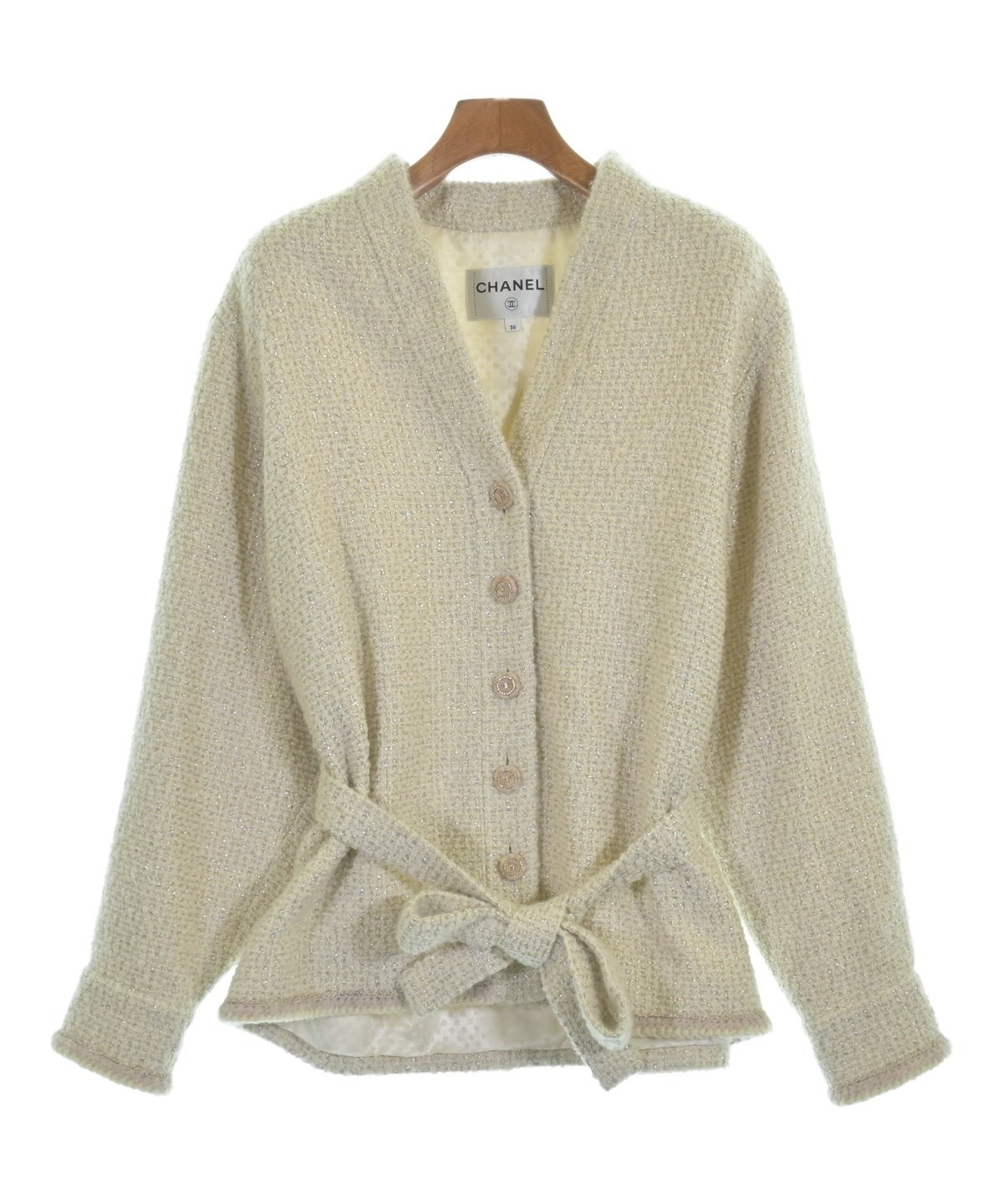 CHANEL　シャネルノーカラージャケット、 CHANEL - シャネル CHANEL ノーカラージャケットの通販 by KOMEHYO