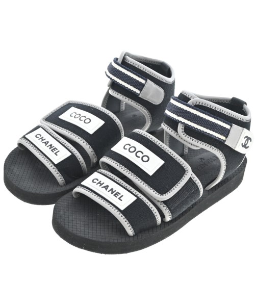 CHANEL(シャネル)サンダル 黒 サイズ:37(23.5cm位)/2200675472173