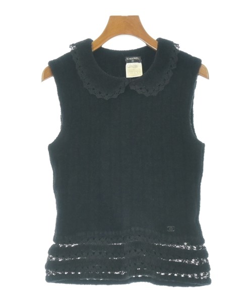 CHANEL(シャネル)ノースリーブ 黒 サイズ:38(S位)/2200673352026