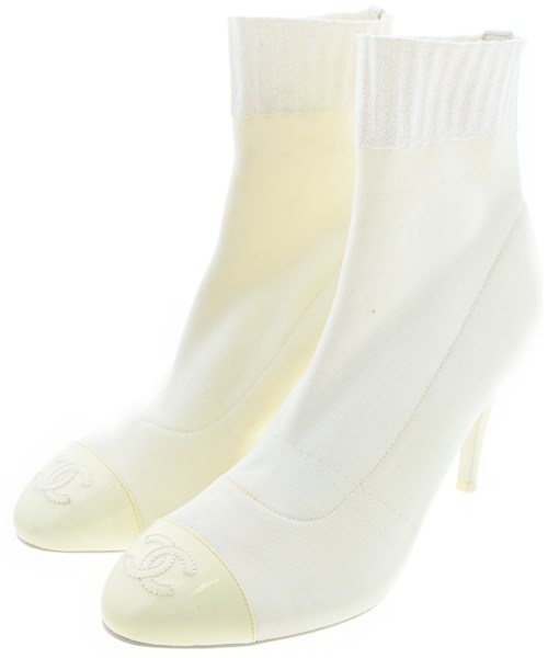 CHANEL(シャネル)ブーツ 白 サイズ:EU37 1/2(24cm位)/2200691298122
