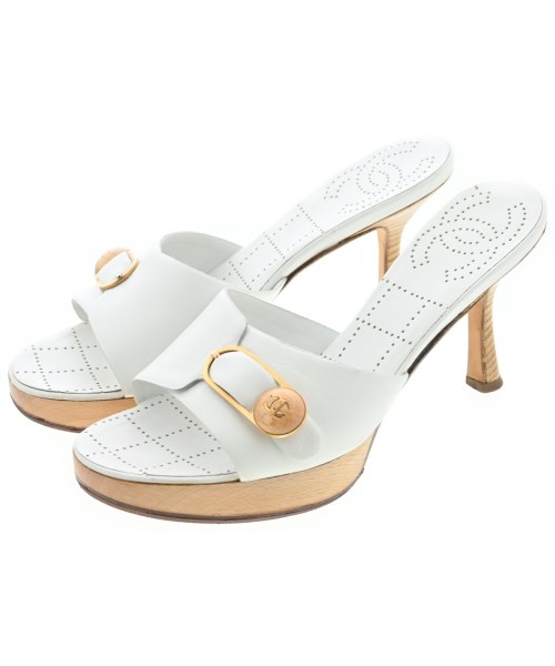 CHANEL(シャネル)サンダル 白 サイズ:37(23.5cm位)/2200699945042