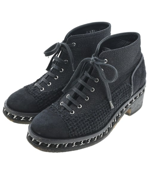 CHANEL(シャネル)ブーティ 黒 サイズ:37(23.5cm位)/2200655742029
