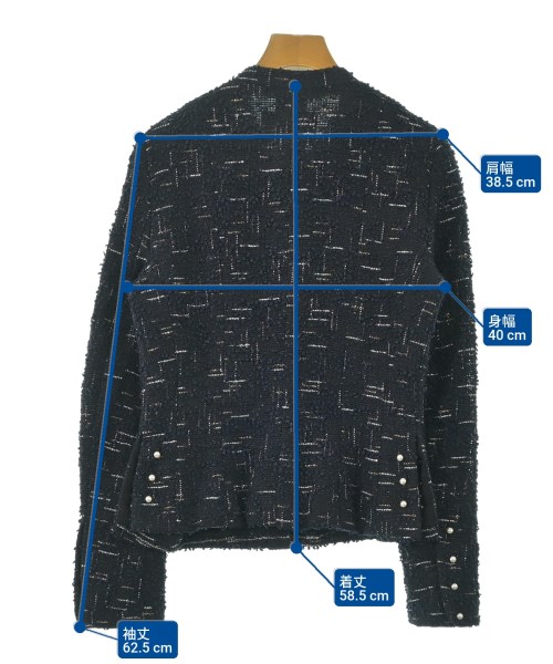 CHANEL（シャネル）ノーカラージャケット 紺 サイズ:38(S位) レディース/2200654669020