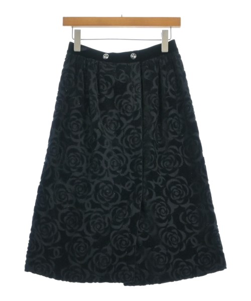 CHANEL(シャネル)ひざ丈スカート 黒 サイズ:34(XXS位)/2200654669037
